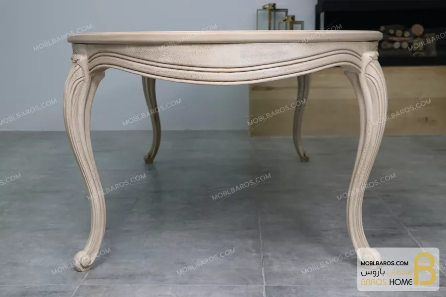 میز ناهارخوری کلاسیک و چوبی مدل لورنزو خرید مبل باروس 4