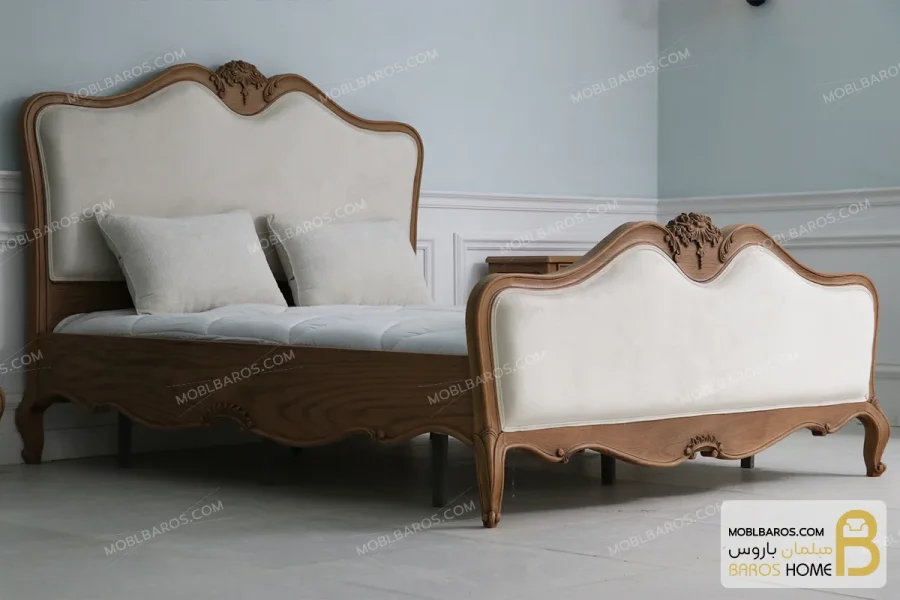 سرویس خواب چوبی کلاسیک و مینیمال مدل راشل کد ۷ خرید مبل باروس 3