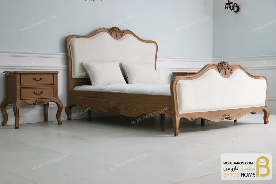 سرویس خواب چوبی کلاسیک و مینیمال مدل راشل کد ۷ خرید مبل باروس 5