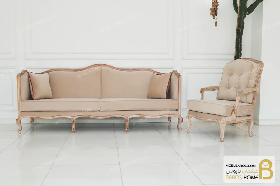 ست مبلمان راحتی و کلاسیک گندم و جورجیا چستر خرید مبل باروس 112 6