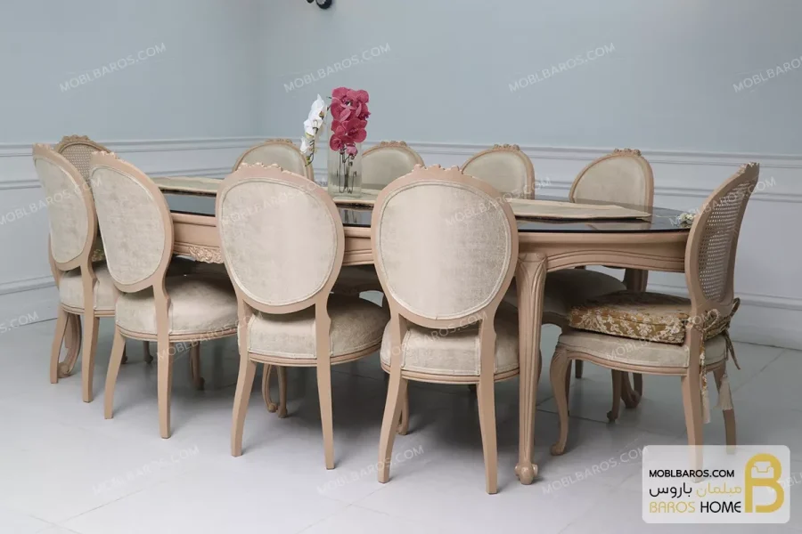میز ناهارخوری کلاسیک و چوبی مدل لورنزو خرید مبل باروس 10
