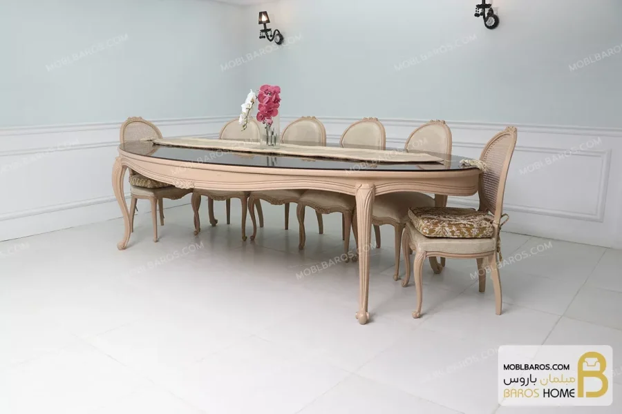 میز ناهارخوری کلاسیک و چوبی مدل لورنزو خرید مبل باروس 11