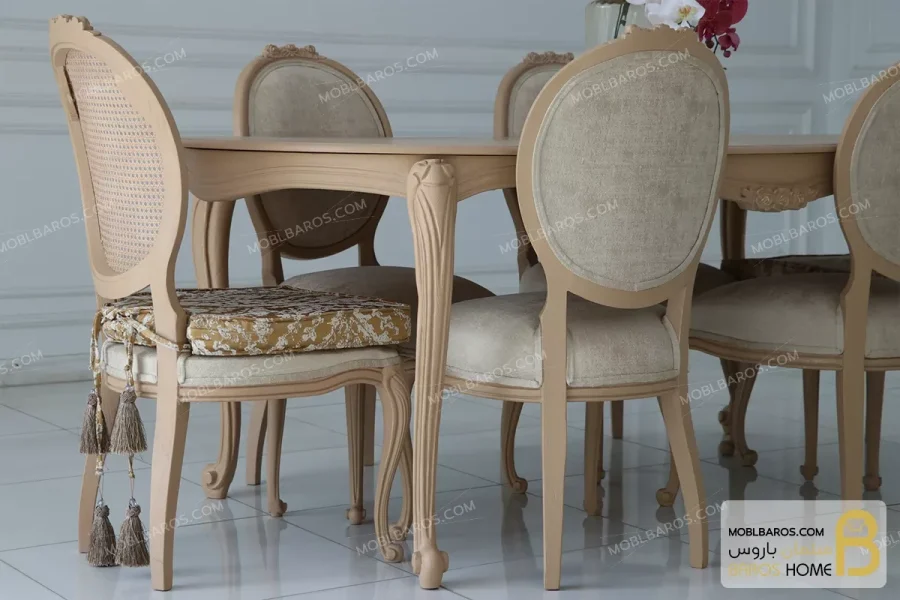 میز ناهارخوری کلاسیک و چوبی مدل لورنزو خرید مبل باروس 13