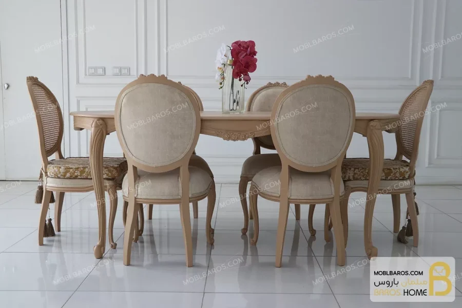 میز ناهارخوری کلاسیک و چوبی مدل لورنزو خرید مبل باروس 14