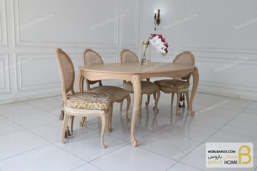 میز ناهارخوری کلاسیک و چوبی مدل لورنزو خرید مبل باروس 16