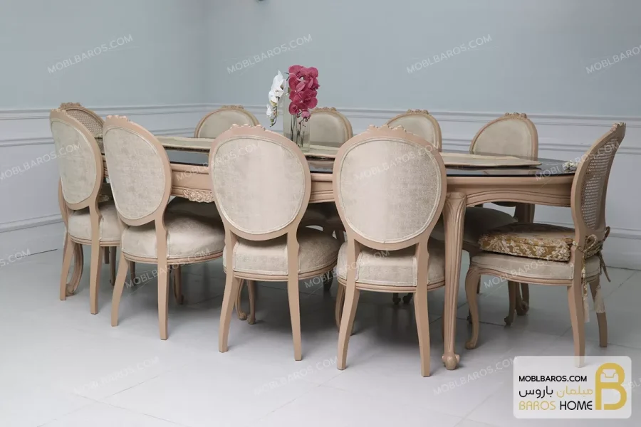 میز ناهارخوری کلاسیک و چوبی مدل لورنزو خرید مبل باروس 7