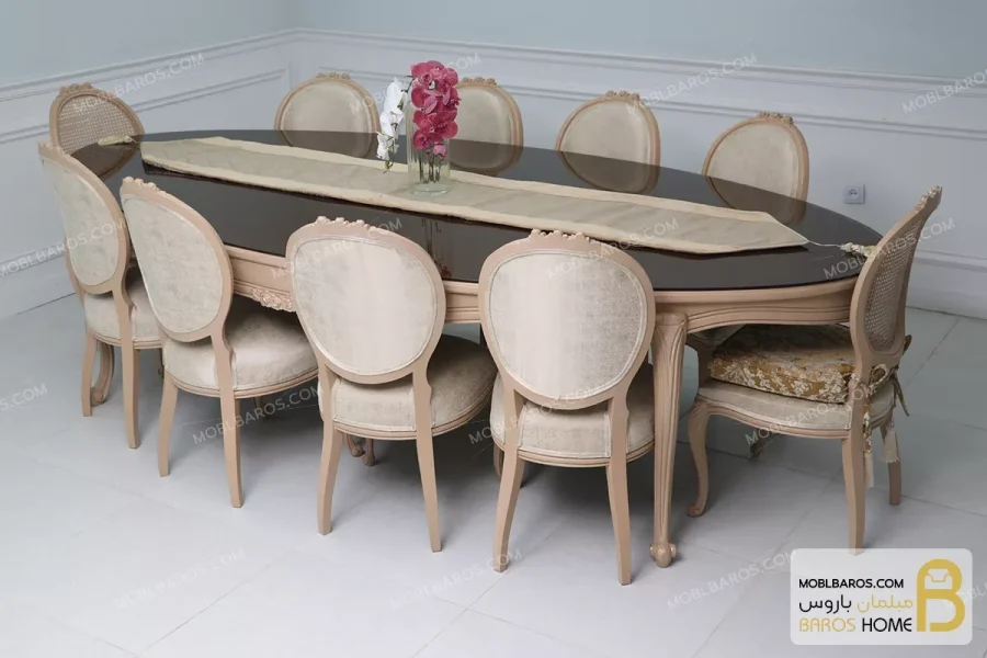 میز ناهارخوری کلاسیک و چوبی مدل لورنزو خرید مبل باروس 8