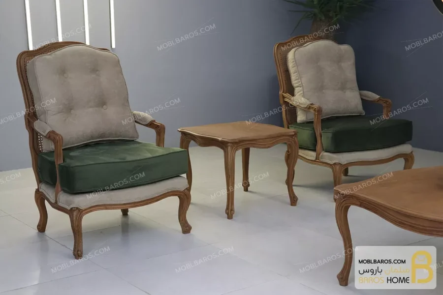 ست مبلمان نئوکلاسیک جدید مدل کاجی moblbaros.com 2