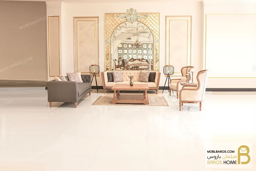 ست مبلمان چوبی کلاسیک و چستر مدل دایان کد۱ خرید مبل باروس 4