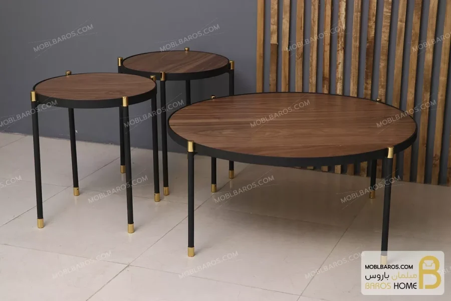 ست میز جلومبلی و عسلی کنارمبلی چوبی فلزی مدل هلن خرید مبل باروس 4