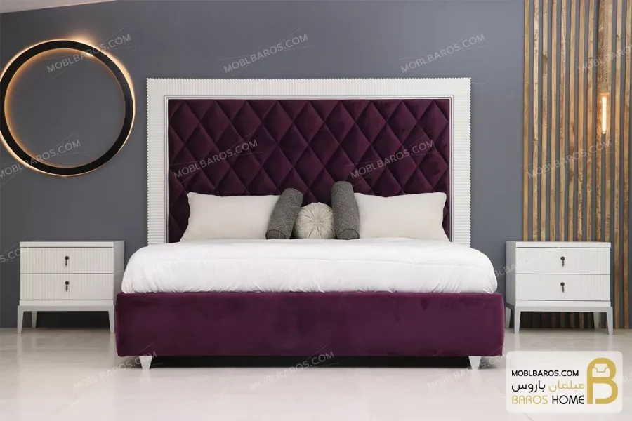 سرویس و تخت خواب دو نفره چوبی مدرن مدل لیدا خرید مبل باروس 1