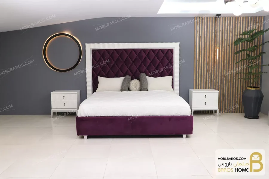 سرویس و تخت خواب دو نفره چوبی مدرن مدل لیدا خرید مبل باروس 4