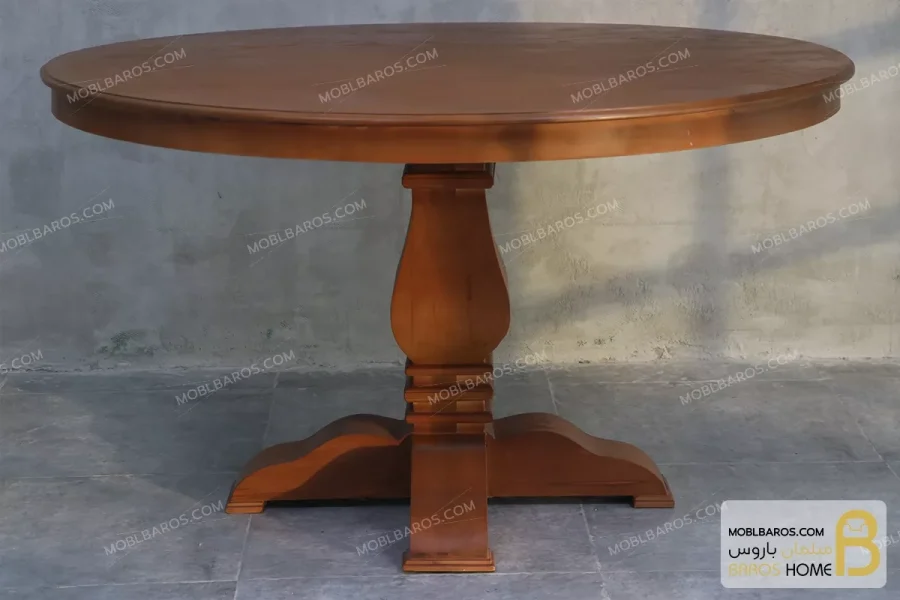 میز ناهارخوری کلاسیک چوبی گرد مدل دکورا با صندلی مایا خرید مبل باروس ۵