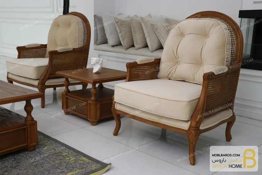 ست مبلمان کلاسیک ترکیبی مدل راشل پلاس و چستر کد ۴ خرید مبل باروس 8
