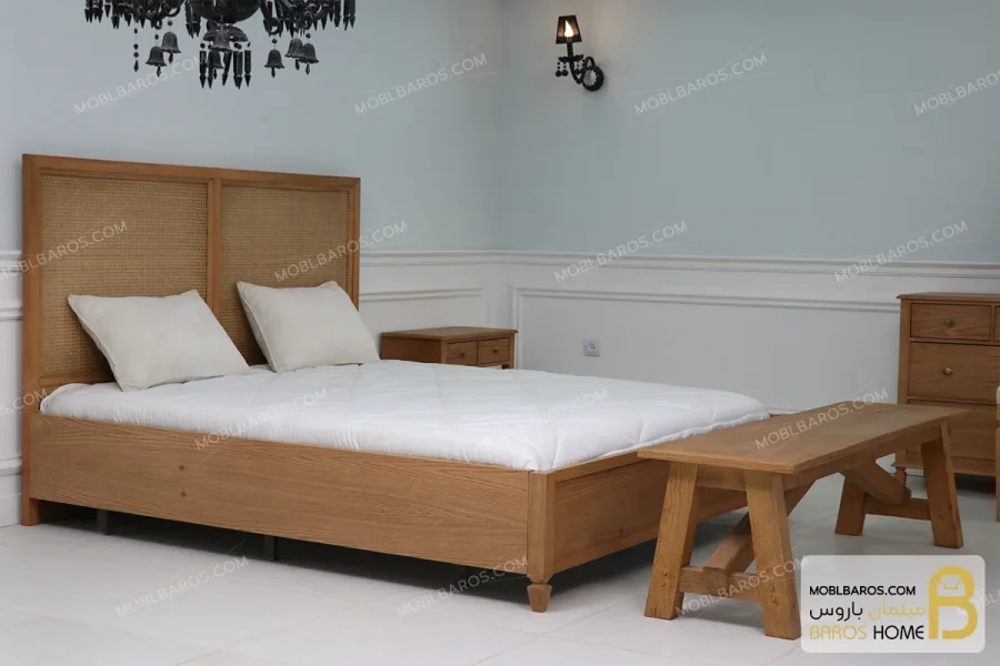 سرویس خواب دو نفره حصیری رونیا خرید مبل باروس 2