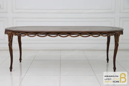 میز ناهارخوری و غذاخوری نئوکلاسیک چوبی مدل لورنزو تایپ C خرید مبل باروس 15