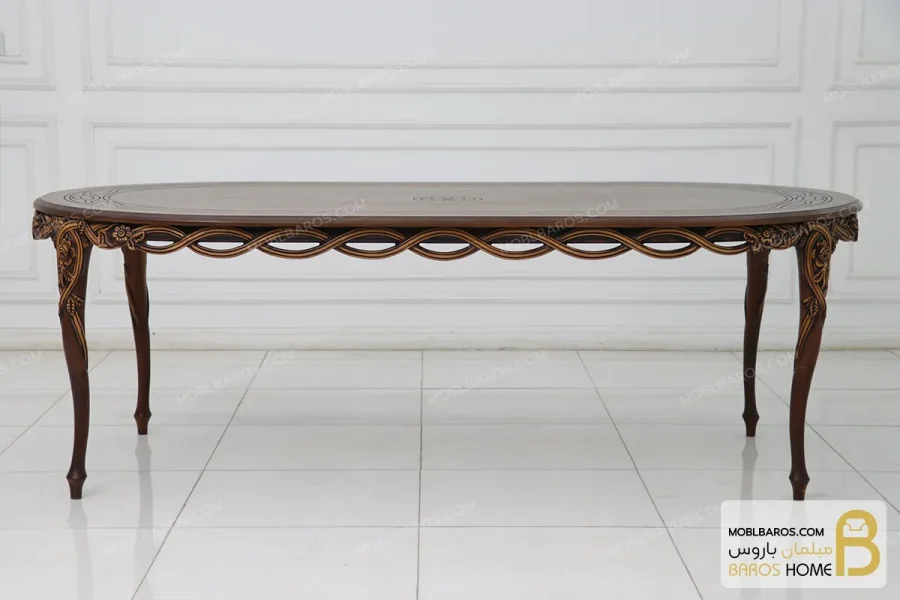 میز ناهارخوری و غذاخوری نئوکلاسیک چوبی مدل لورنزو تایپ C خرید مبل باروس 15
