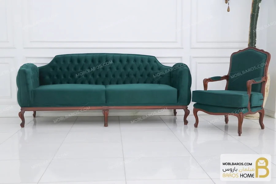 مبلمان ۸ نفره نئوکلاسیک ترکیبی کاریزما و ابزاری خرید مبل باروس 11 13