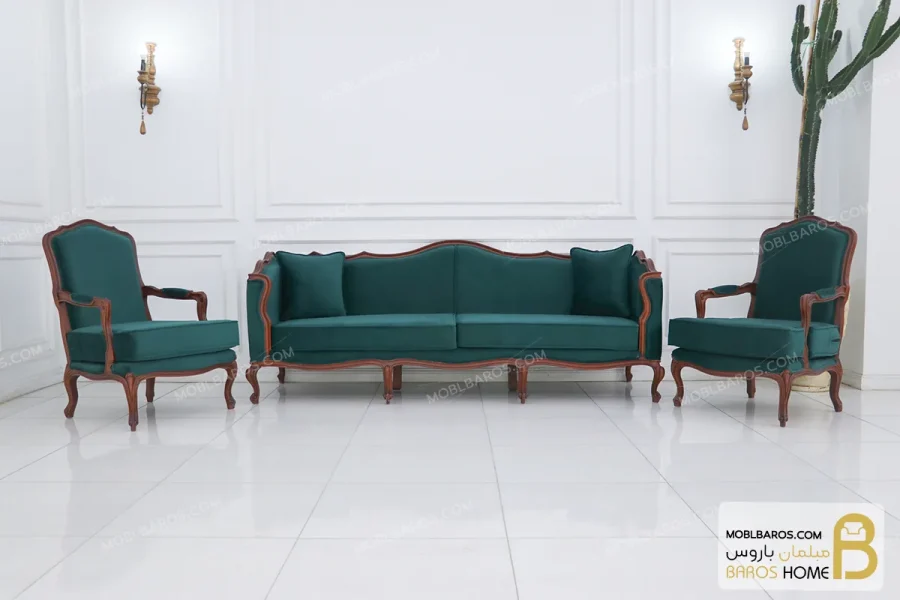 مبلمان ۸ نفره نئوکلاسیک ترکیبی کاریزما و ابزاری خرید مبل باروس 11 15