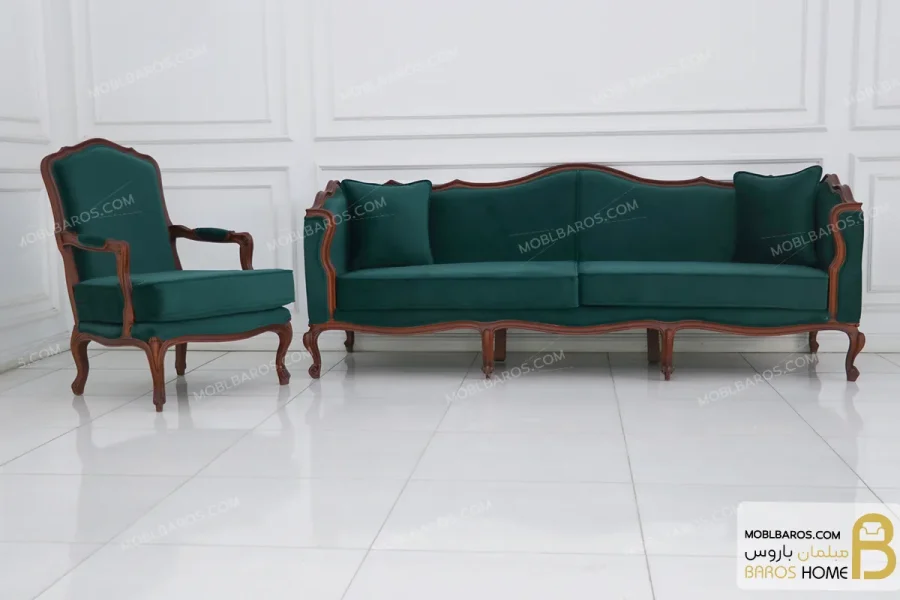 مبلمان ۸ نفره نئوکلاسیک ترکیبی کاریزما و ابزاری خرید مبل باروس 11 16