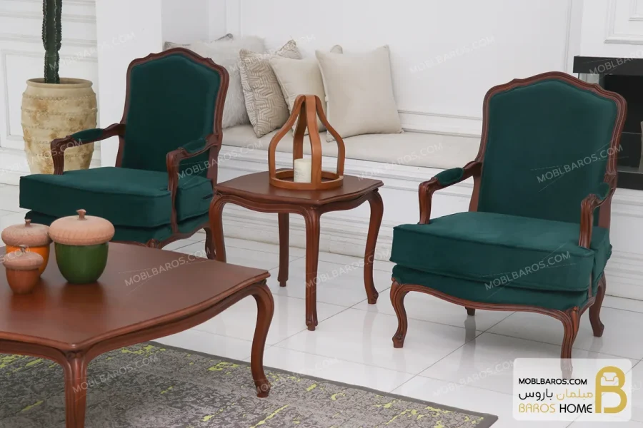 مبلمان ۸ نفره نئوکلاسیک ترکیبی کاریزما و ابزاری خرید مبل باروس 11 5