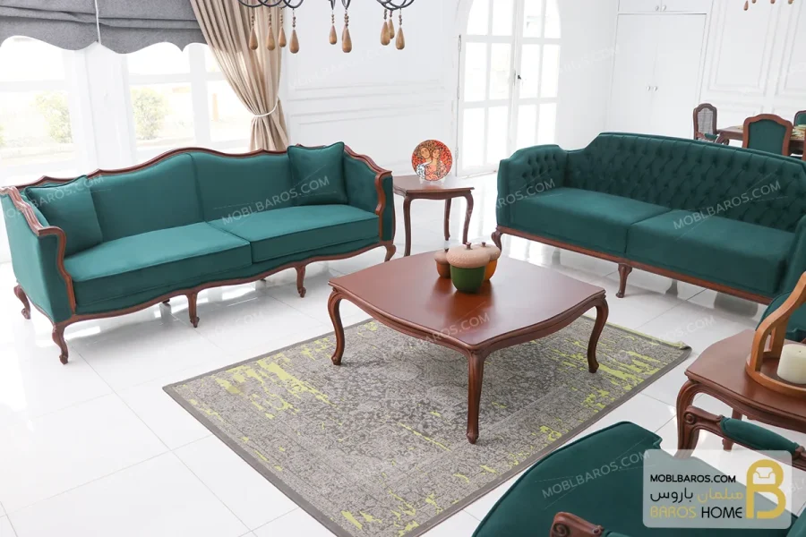 مبلمان ۸ نفره نئوکلاسیک ترکیبی کاریزما و ابزاری خرید مبل باروس 11 6