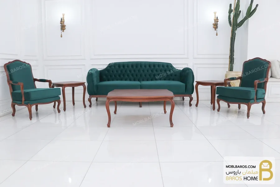 مبلمان ۸ نفره نئوکلاسیک ترکیبی کاریزما و ابزاری خرید مبل باروس 111 1