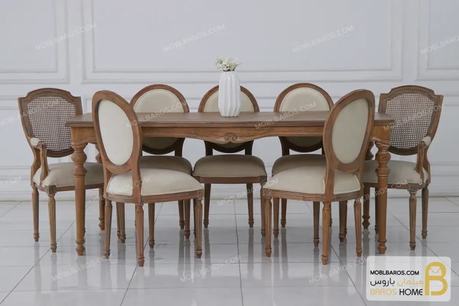 میز ناهارخوری روتی با صندلی لویی و فرانسه خرید مبل باروس11 1