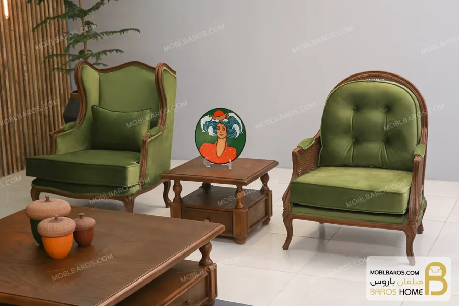 ست مبلمان نئوکلاسیک ابزاری روما و مبل کویین خرید مبل باروس 11 4