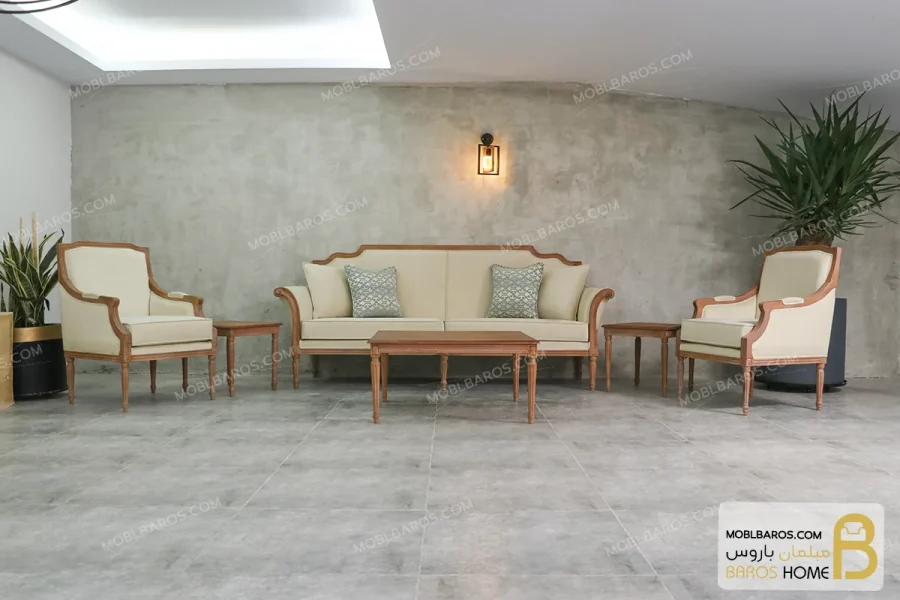 ست مبلمان کلاسیک چوبی و مدرن مدل کارن کد ۳ خرید مبل باروس11 5