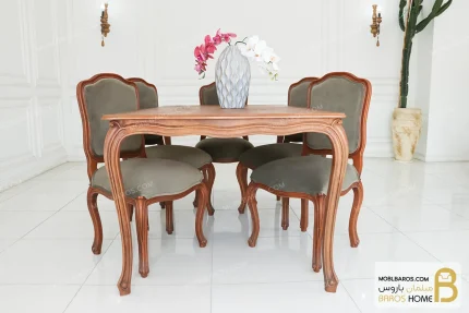 میز ناهارخوری کلاسیک و چوبی مدل ابزاری فرانسوی کد ۵ خرید مبل باروس 11 4